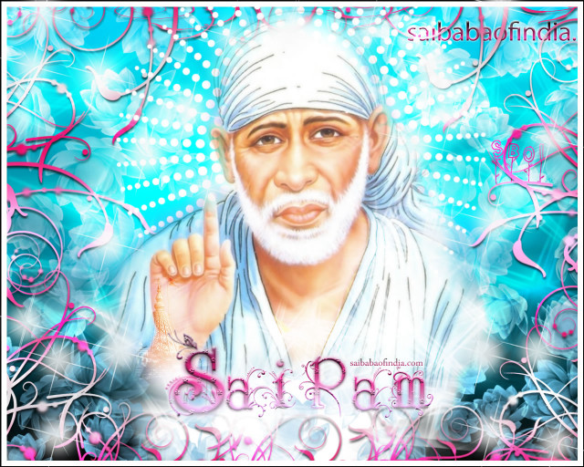 Sairam blue background white beard free wallpaper - medium preview image