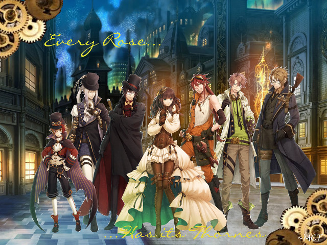 Anime characters clock tower gears free wallpaper - medium preview image