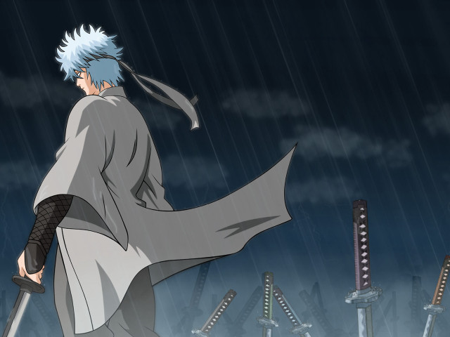 Man sword rain sword hand free wallpaper - medium preview image