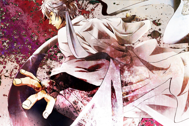 Man sword blood splattered ground free wallpaper - medium preview image