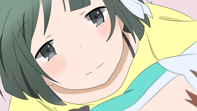 Girl green hair yellow shirt free wallpaper - medium preview image