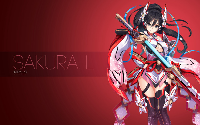 Woman costume sword holding sakuural free wallpaper - medium preview image