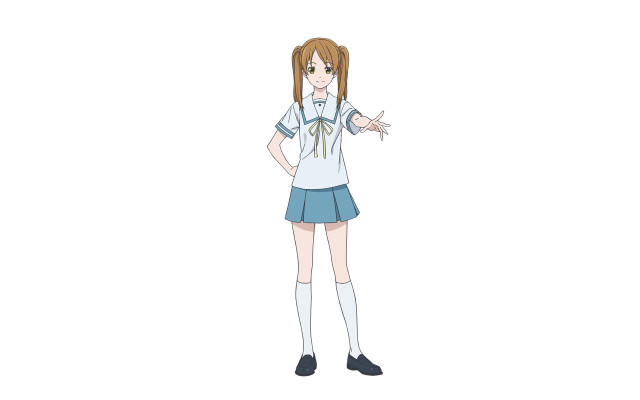 Girl school uniform pointing finger free wallpaper - medium preview image