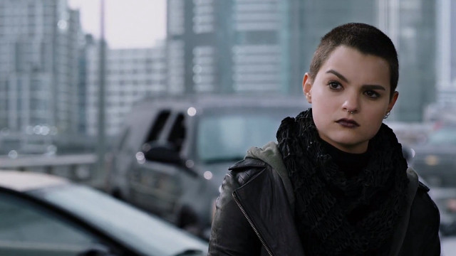 Woman standing car city black free wallpaper - medium preview image
