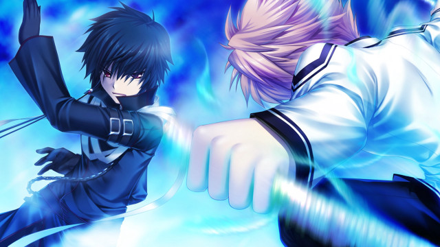 Anime fight blue sky white free wallpaper - medium preview image