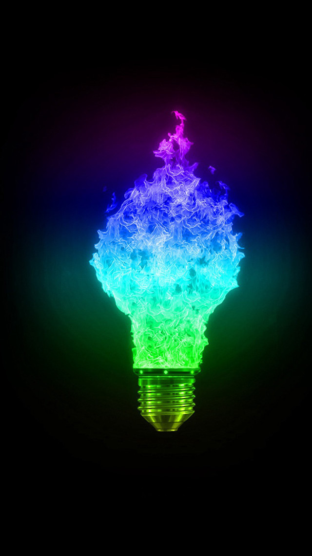 Colorful light bulb black background free wallpaper - medium preview image