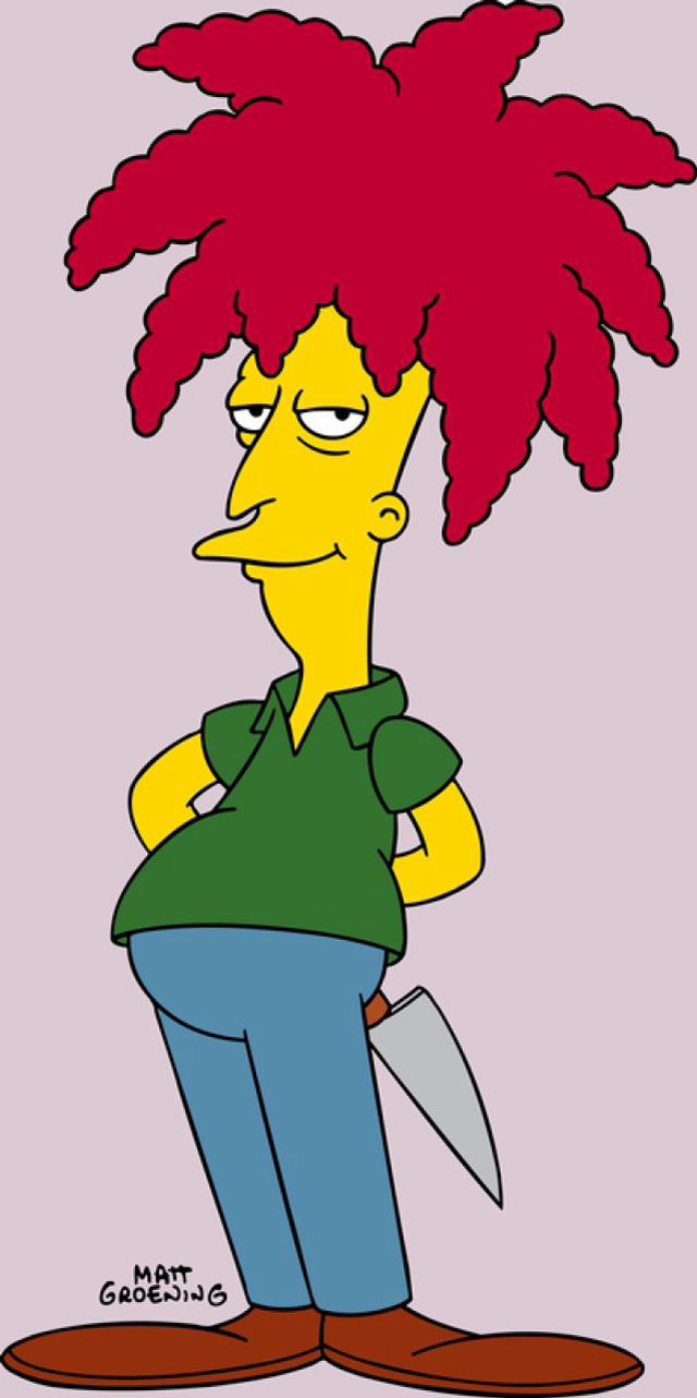 Cartoon character red mohawk knife free wallpaper - medium preview image
