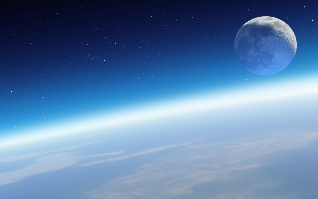 Earth view space moon stars #5 free wallpaper - medium preview image