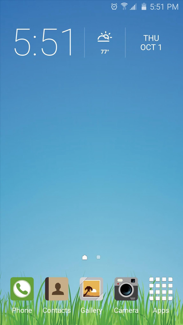 Phone clock green grass blue free wallpaper - medium preview image