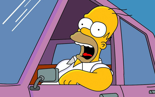Cartoon character driving car surprised free wallpaper - medium preview image