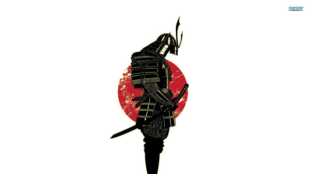 Samurai redsun sword helmet warrior free wallpaper - medium preview image