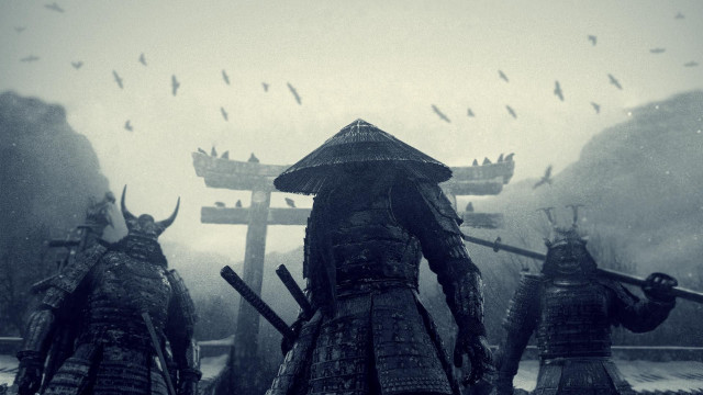 Armor rain swords people birds free wallpaper - medium preview image