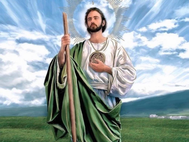Jesus holding staff field grass free wallpaper - medium preview image