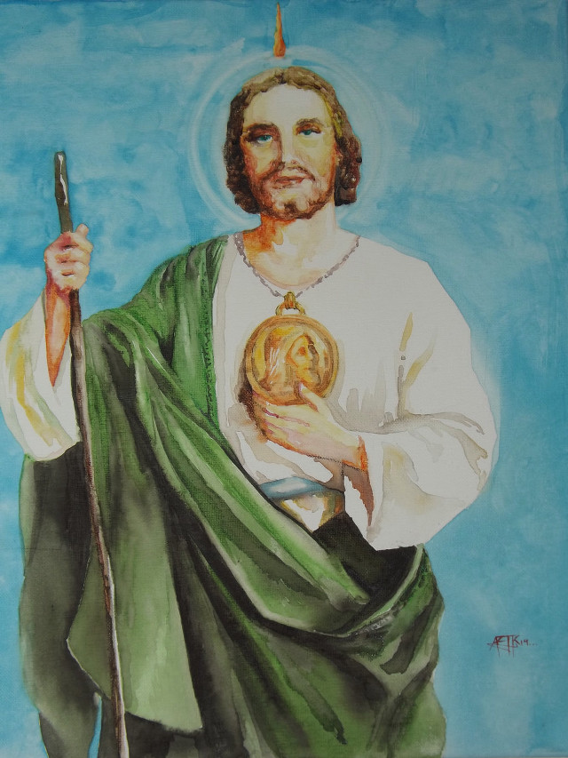 Jesus holding golden medal fire free wallpaper - medium preview image