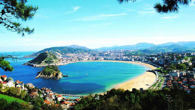 Beach city view hilltop blue free wallpaper - medium preview image