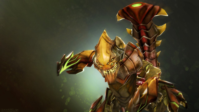 Stylized creature green light yellow free wallpaper - medium preview image