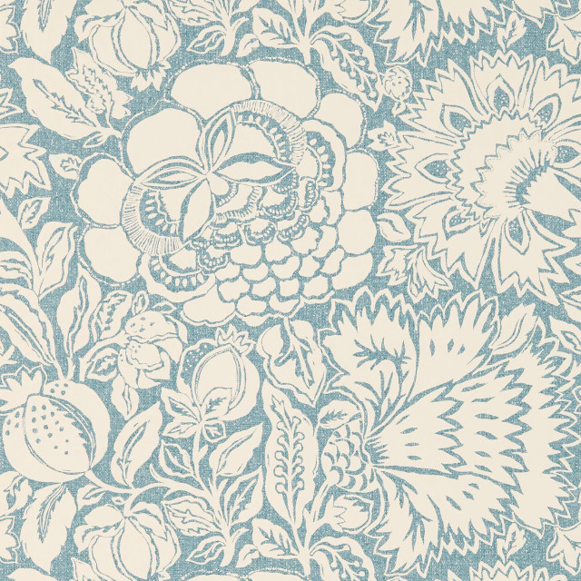 Blue white floral wallpaper large free wallpaper - medium preview image