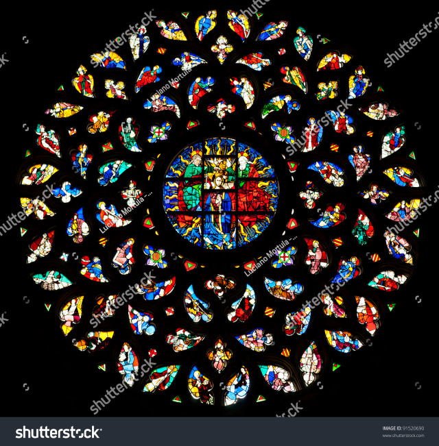 Stained glass window circular design #2 free wallpaper - medium preview image