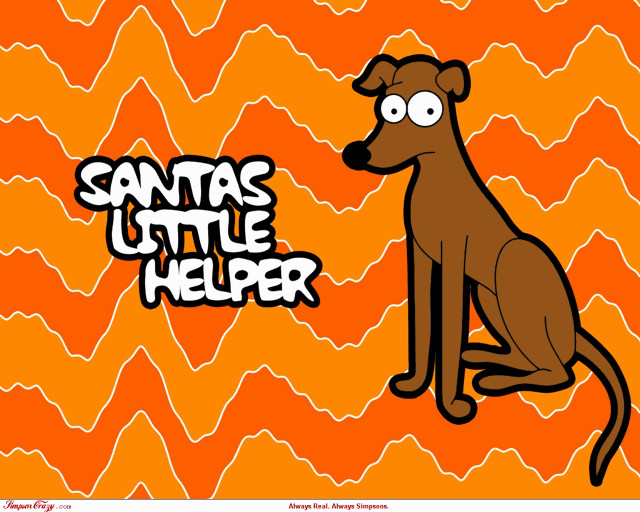 Cartoon dog orange background santas free wallpaper - medium preview image
