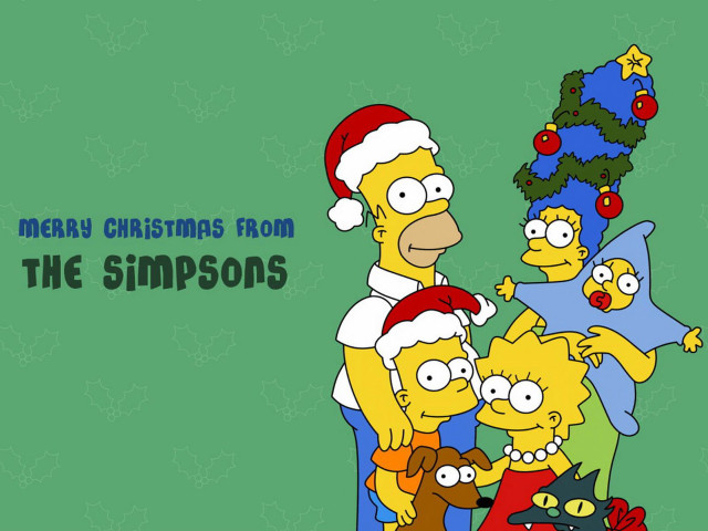 Simpsons christmas card family tree free wallpaper - medium preview image