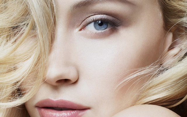 Woman blue eyes blonde hair #2 free wallpaper - medium preview image