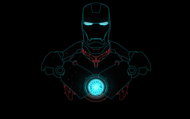 Glowing man dark circle chest free wallpaper - medium preview image