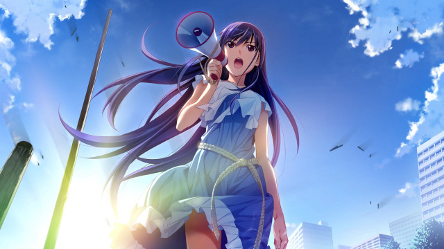Woman long hair tennis racket free wallpaper - medium preview image