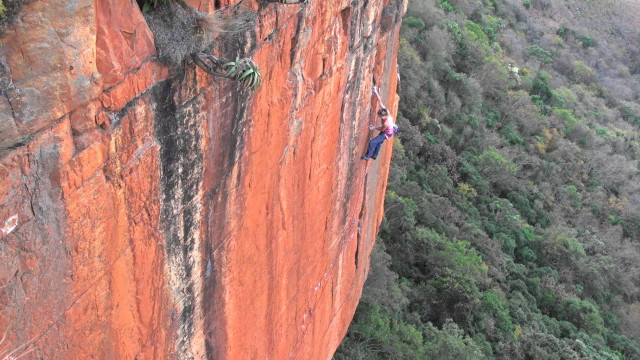 Man climbing cliff rope another #2 free wallpaper - medium preview image