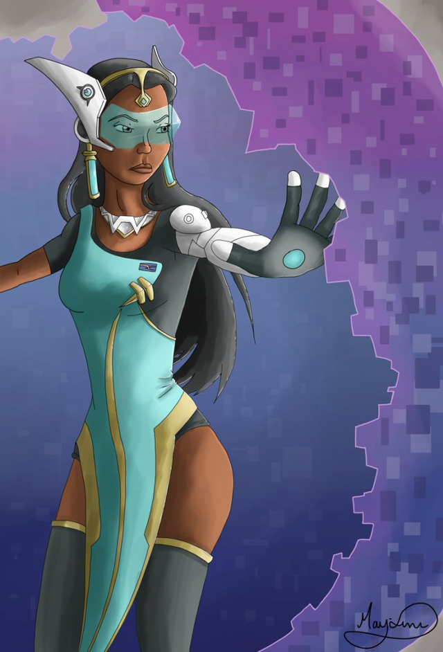 Woman blue dress knife ball free wallpaper - medium preview image