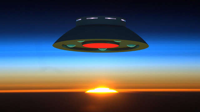 Spaceship flying sun sky night free wallpaper - medium preview image