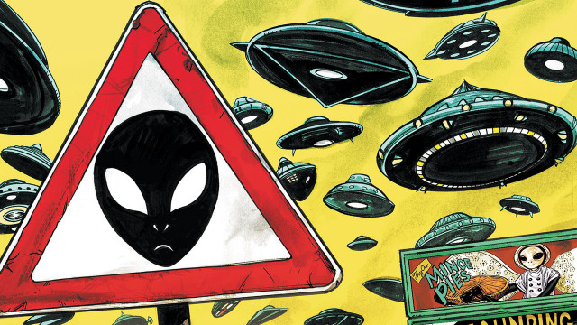 Cartoon alien sign warning aliens free wallpaper - medium preview image