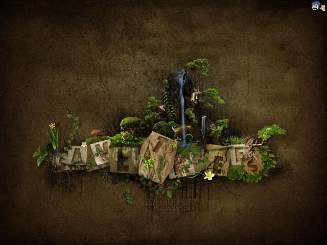 Book waterfall plants magic art free wallpaper - medium preview image