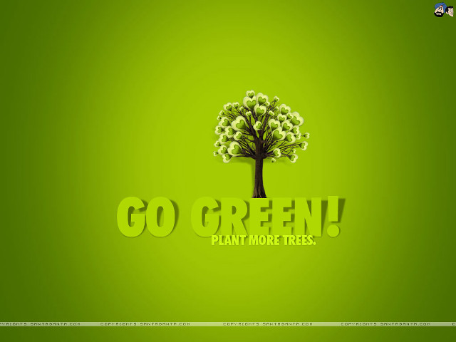 Green wall tree go green free wallpaper - medium preview image