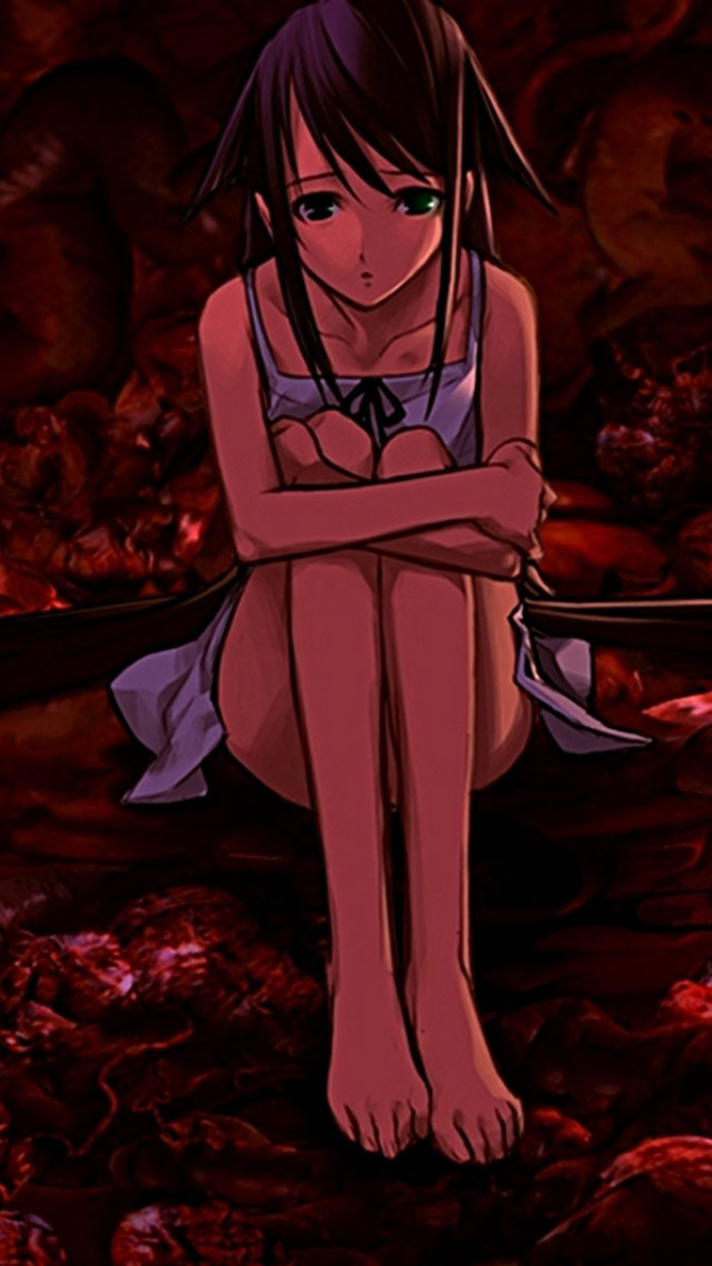 Girl sitting arms crossed legs free wallpaper - medium preview image