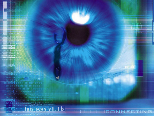 Blue eye scissors iris digital free wallpaper - medium preview image