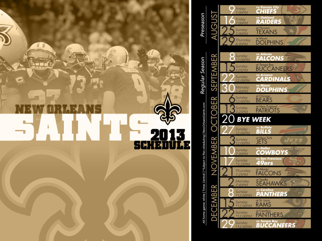 New orleans saints 2012 schedule free wallpaper - medium preview image