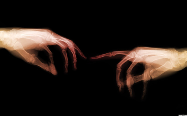 Hands reaching towards touching fingers free wallpaper - medium preview image