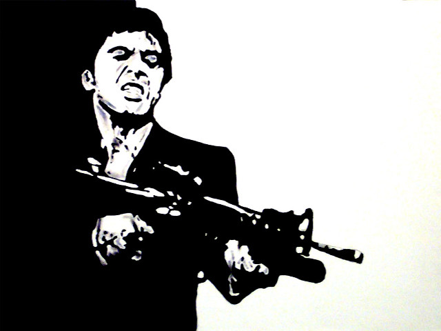 Man holding gun suit tie free wallpaper - medium preview image