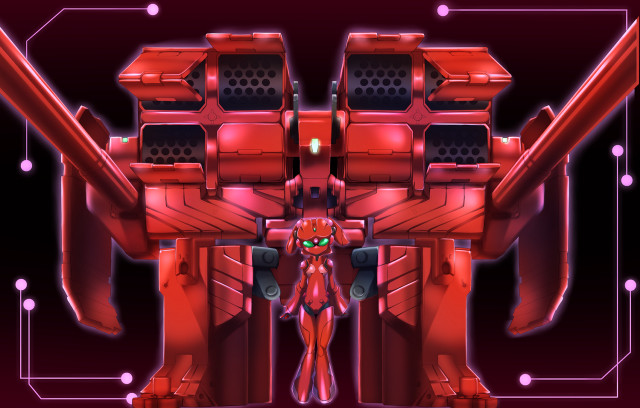 Red robot large gun red free wallpaper - medium preview image