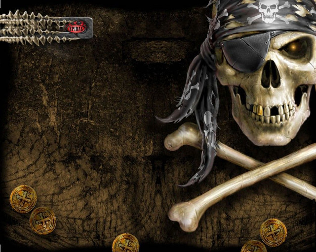 Pirate skull bandana crossed swords free wallpaper - medium preview image