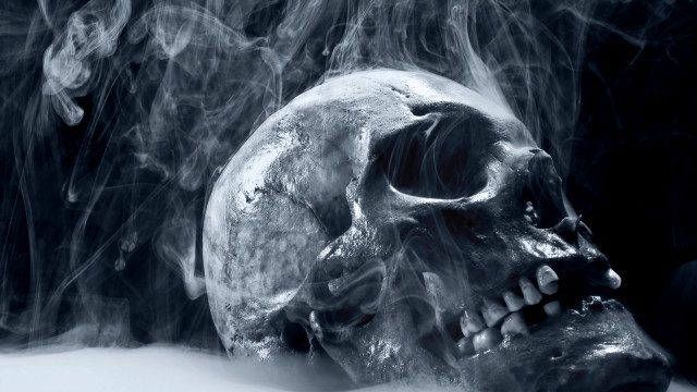 Smoke skull black white background #2 free wallpaper - medium preview image