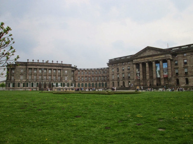 Neoclassical castle tree grassy lawn free wallpaper - medium preview image