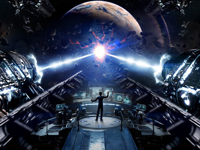 Man space station earth star free wallpaper - medium preview image