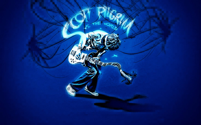Man guitar blue background skeleton free wallpaper - medium preview image