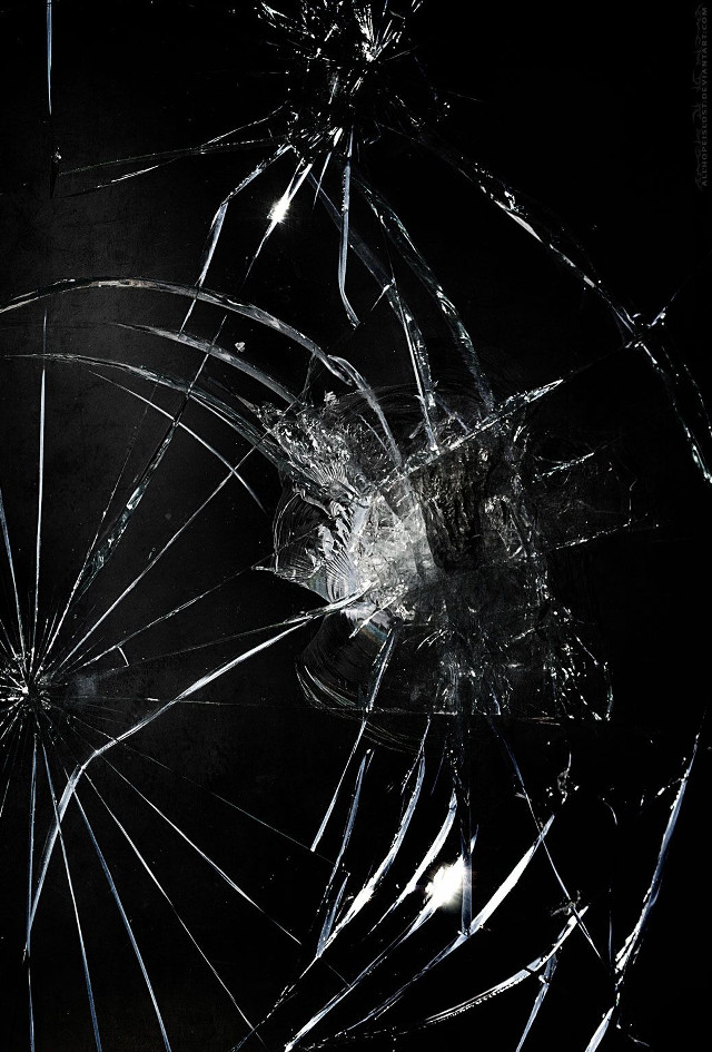 Broken glass window night sky #2 free wallpaper - medium preview image
