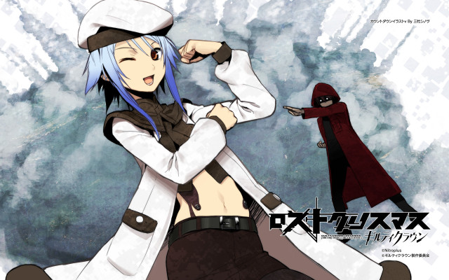 Blue hair hat woman coat free wallpaper - medium preview image