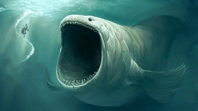 Giant shark mouth open water free wallpaper - medium preview image