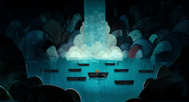 People waterfall dark room man free wallpaper - medium preview image