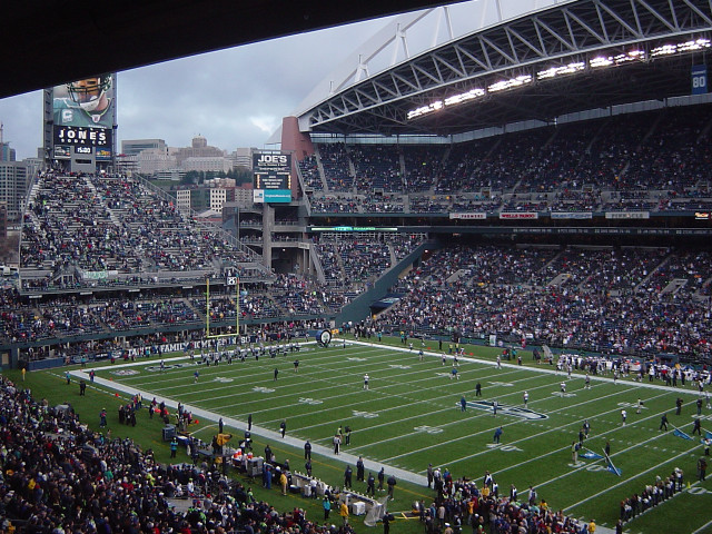 Football stadium crowd game cloudy free wallpaper - medium preview image