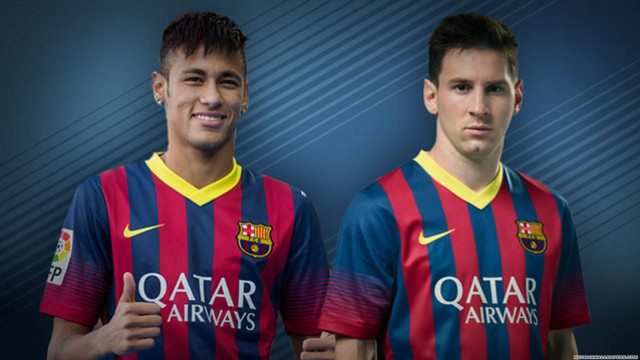Two men soccer uniforms posing free wallpaper - medium preview image
